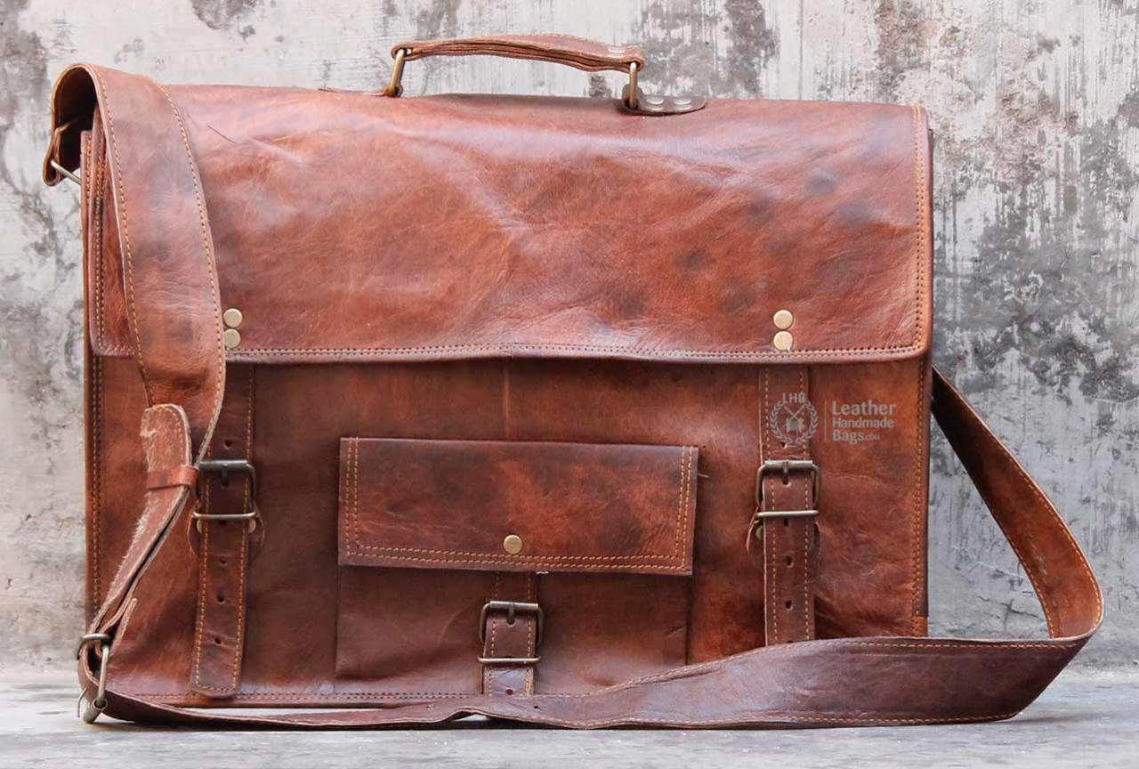 leather 17 inch laptop bag